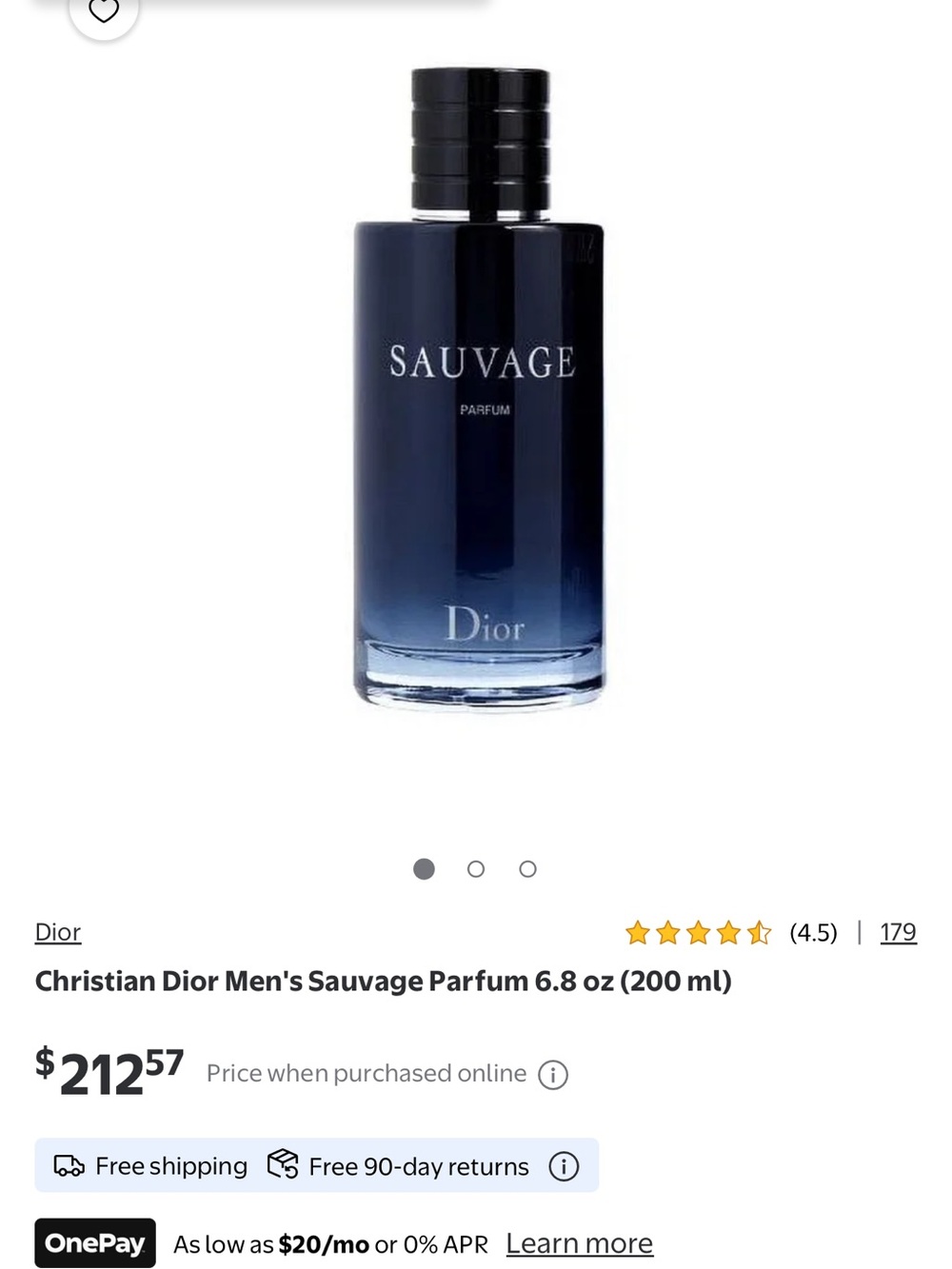 Dior Sauvage Parfum — Deep Blue Bottle